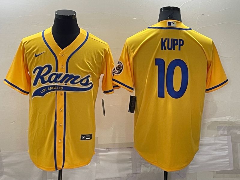 Men Los Angeles Rams 10 Kupp Yellow Nike Co branded Jersey